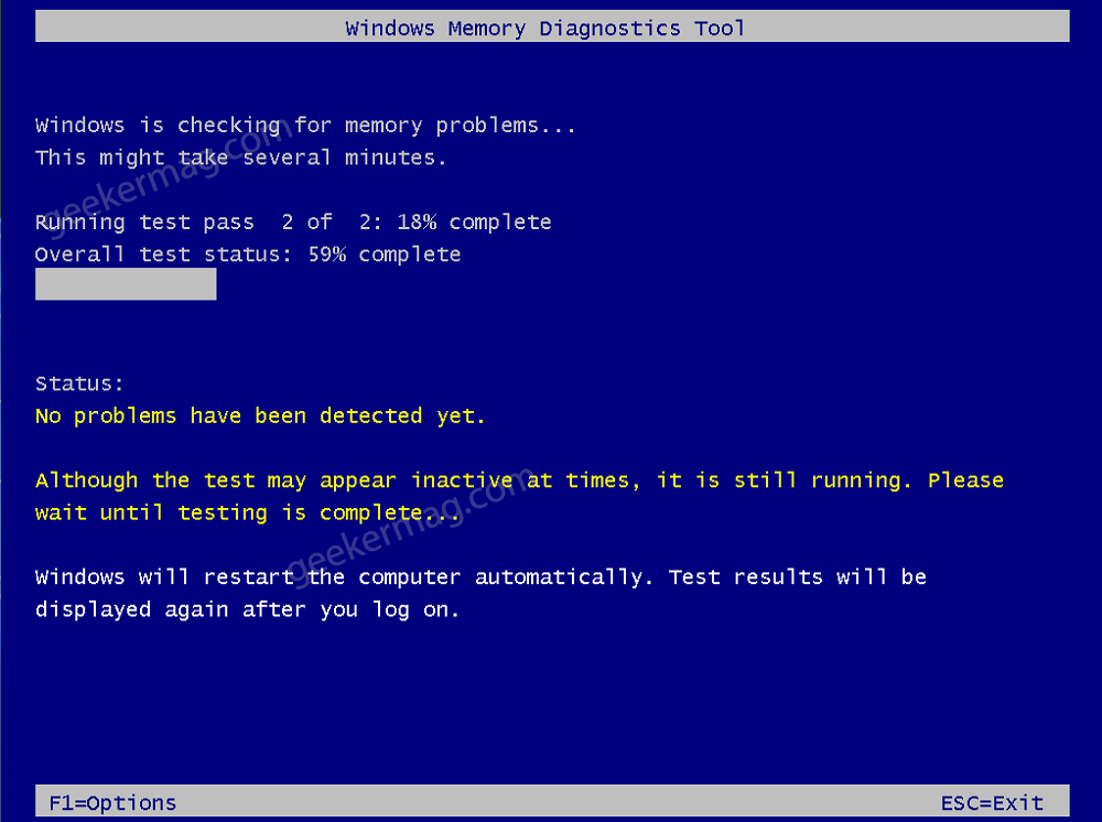 Run Windows Memory Diagnostics Test 