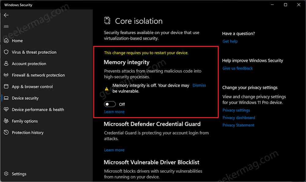 How to Turn ON Memory Integrity in Windows 11 (ON or OFF)