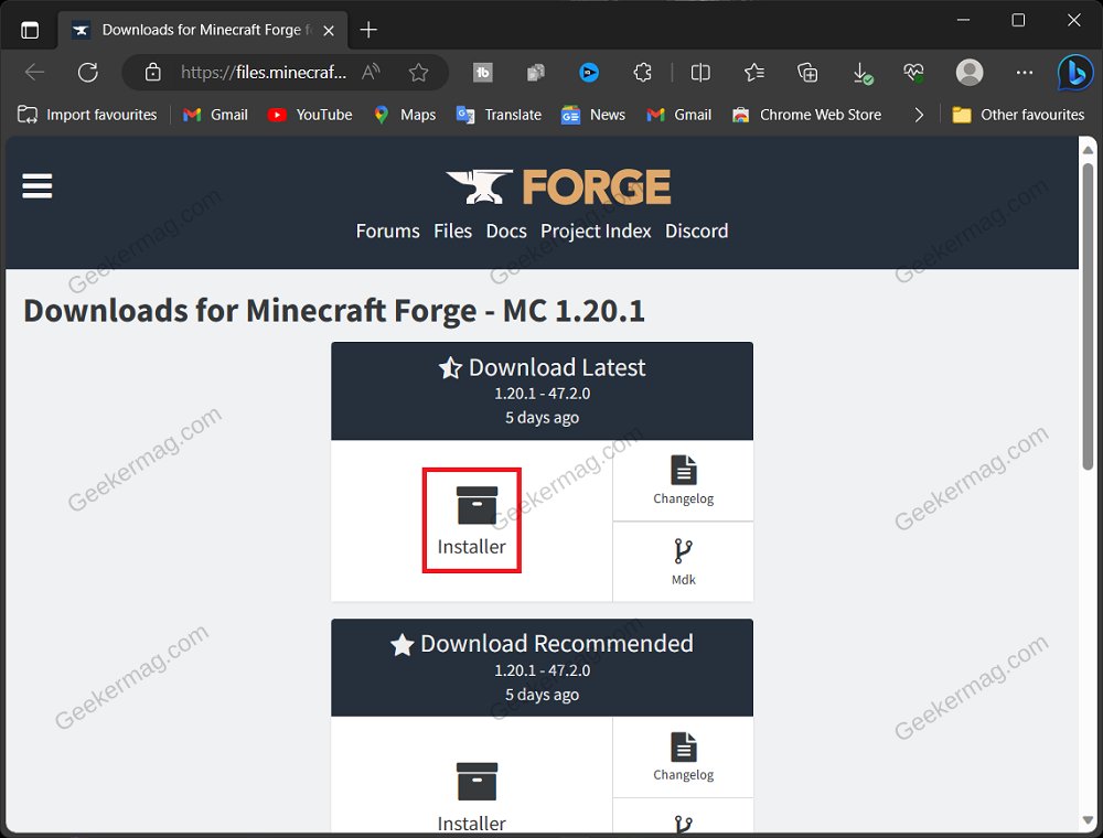 Download Forge Installer