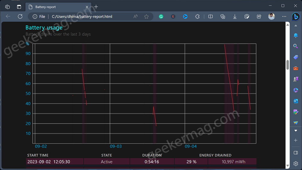 Battery drains over the last 3 days