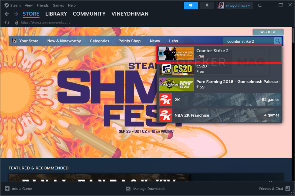 search counter strike 2 game in steam
