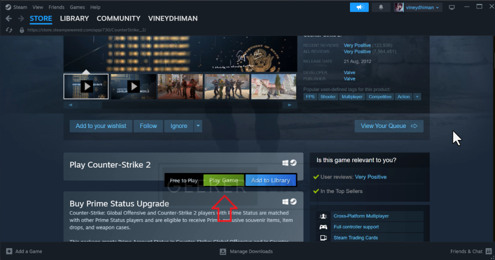 start downloading counter strike 2 on steam