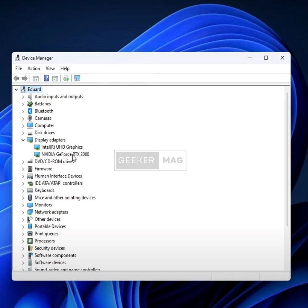 display adapter in windows 11 winx menu