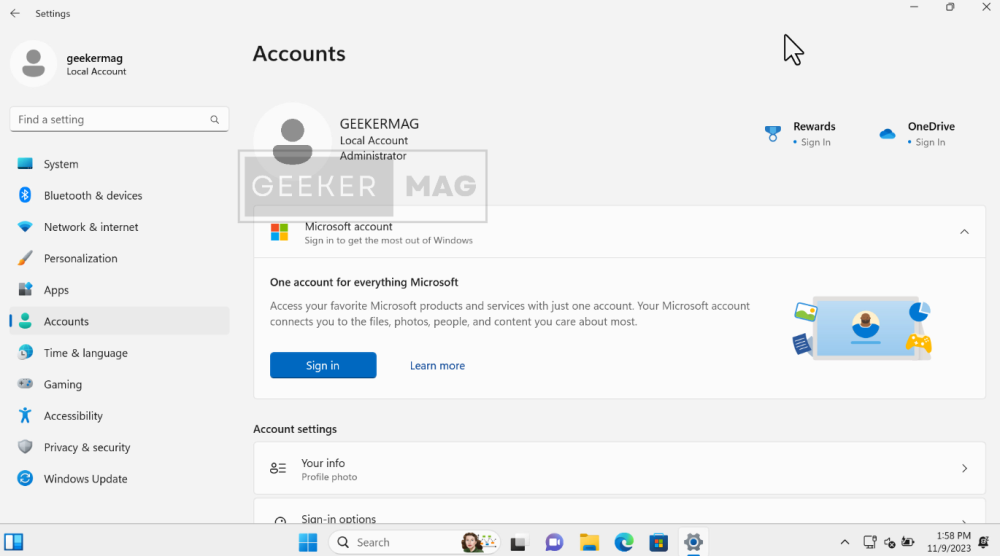connect microsoft account in windows 11 