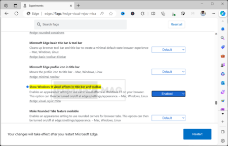 How to Enable Windows 11 Visual (Mica) Effects in Microsoft Edge