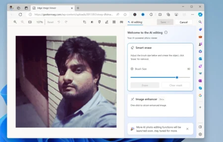 Microsoft Edge Image Viewer gets AI Editing Features
