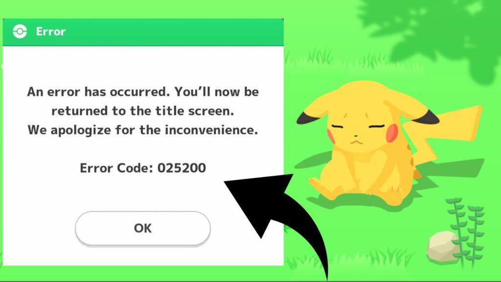 what causing Pokemon Sleep Error Code 025200 Bug