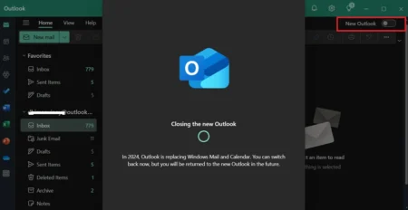 Opening Mail & Calendar opening New Outlook app