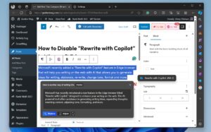 How to Disable “Rewrite with Copilot” in Microsoft Edge How to Disable "Rewrite with Copilot" in Microsoft Edge