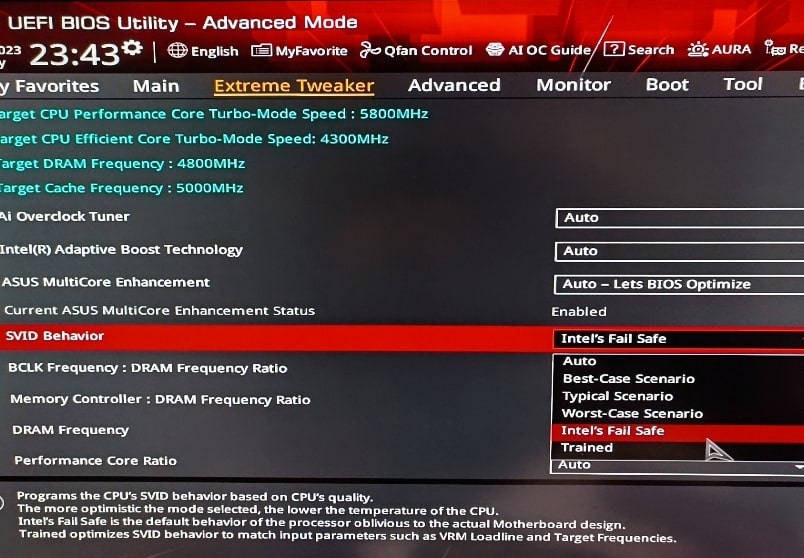 Asus BIOS SVID Behavior - Intel's Fail Safe.