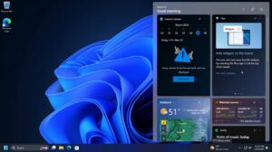 Widgets on the right on the Taskbar.
