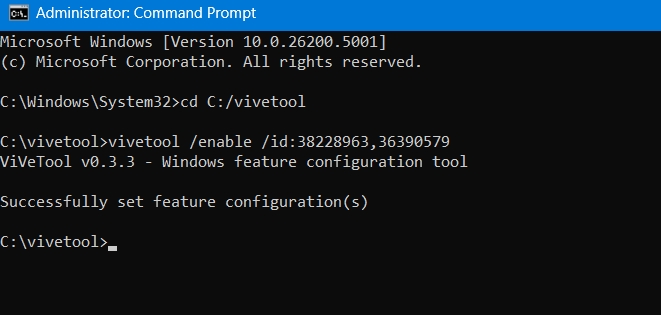 ViVetool command for Rename your PC dialog box.
