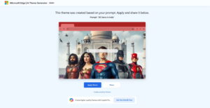 Microsoft Edge tests the ablity to create themes using AI.