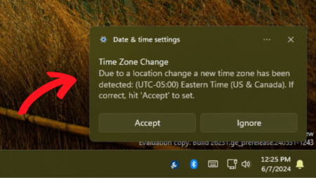 Windows 11 Bug - Sending Wrong Notification to Change Time Zone
