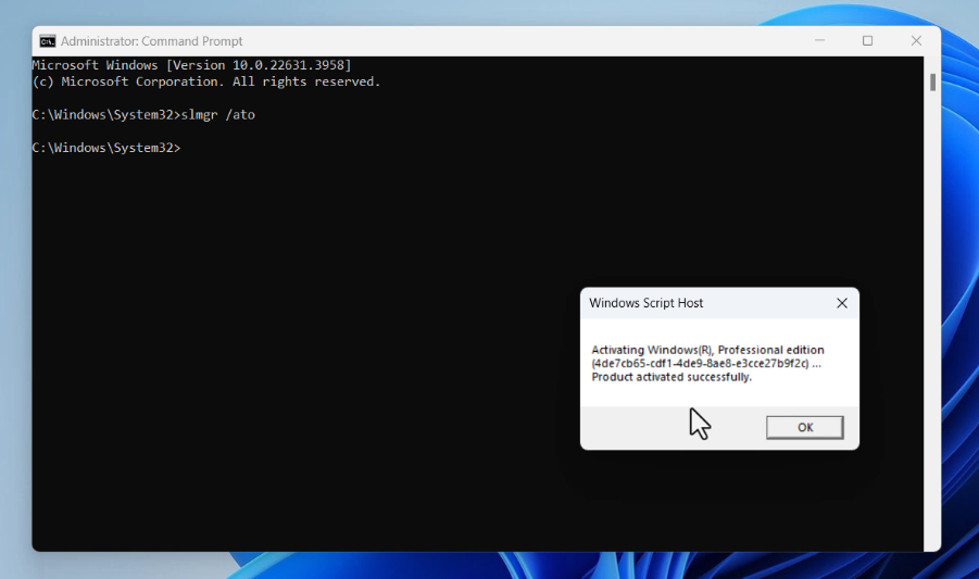 windows activation command