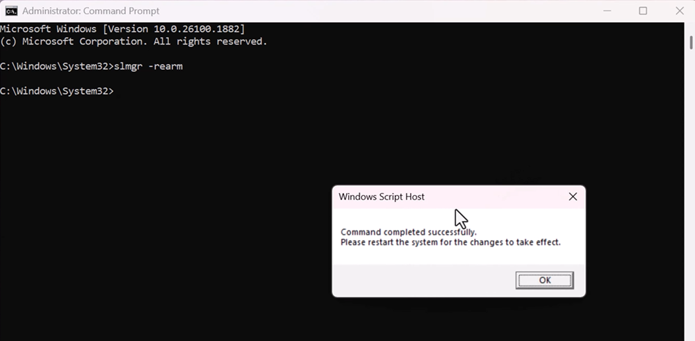 windows 11 slmgr rearm