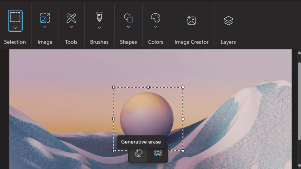 MS Paint Generative Erase AI Let You Remove Objects from Image