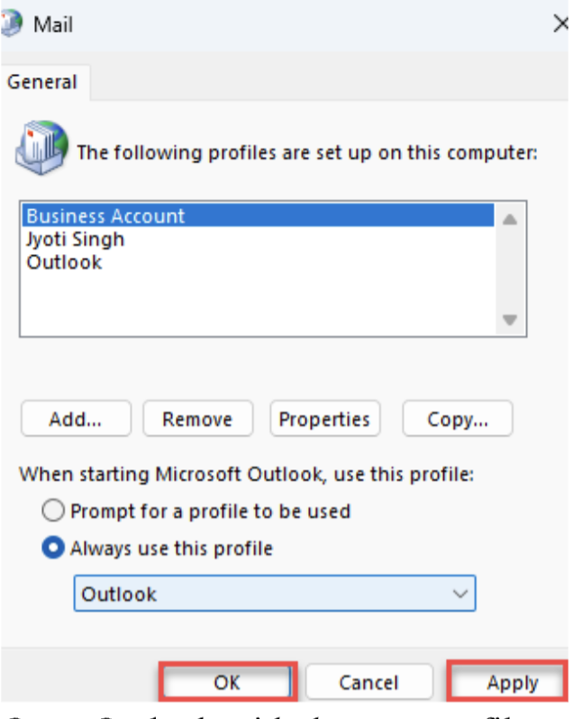 Outlook mail window